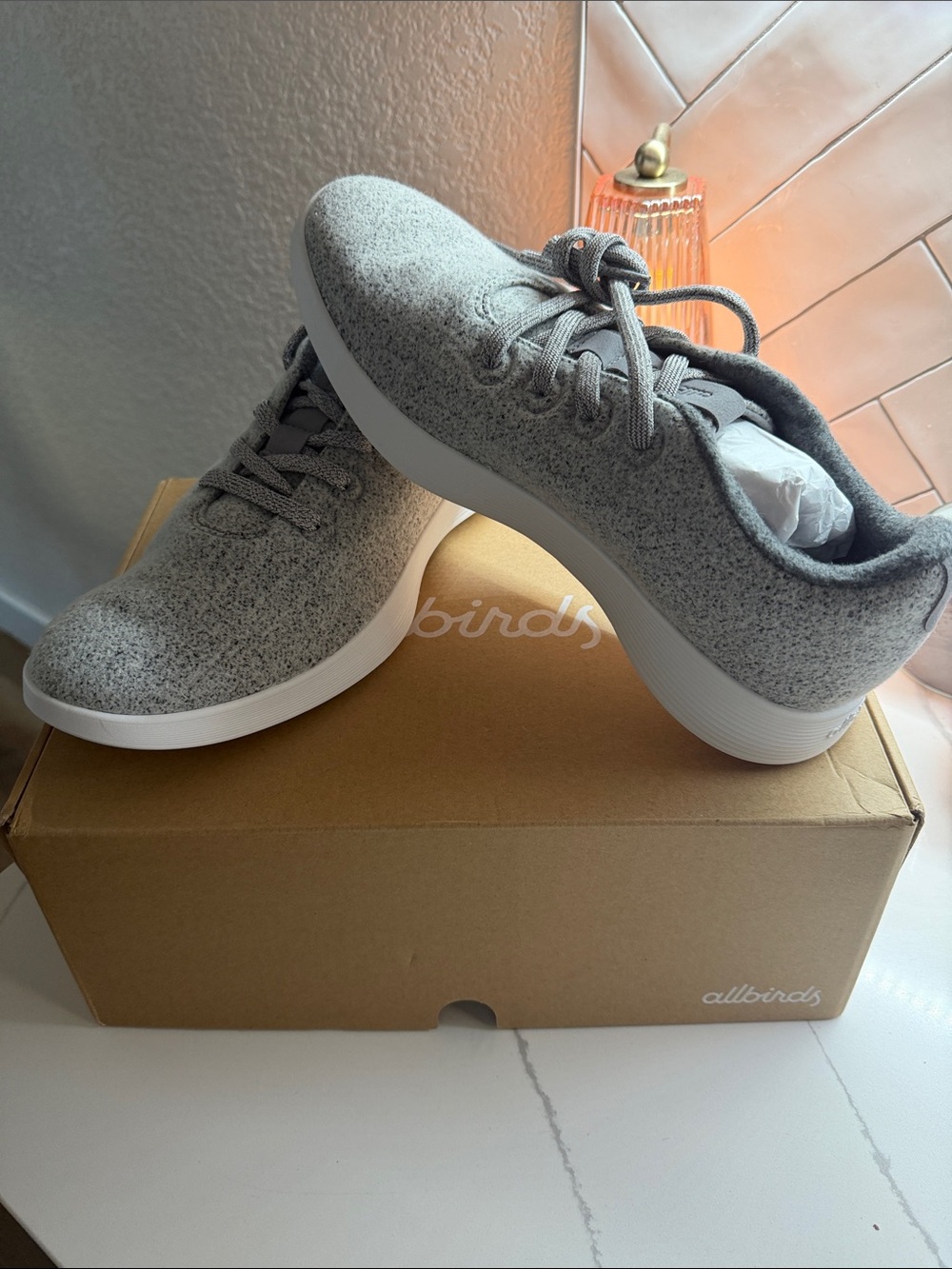 allbirds Women’s Wool Runner — Heather Gray with White Sole